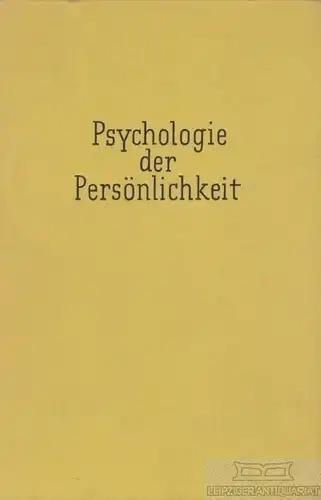 Buch: Psychologie der Persönlichkeit, Remplein, Heinz. 1963, gebraucht, gut