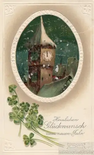 AK Herzlichen Glückwunsch zum neuen Jahr, Postkarte. Neujahrskarte, 1914