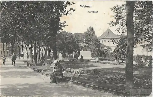 AK Weimar. Karlsplatz. ca. 1912, Postkarte. Ca. 1912, ohne Verlag