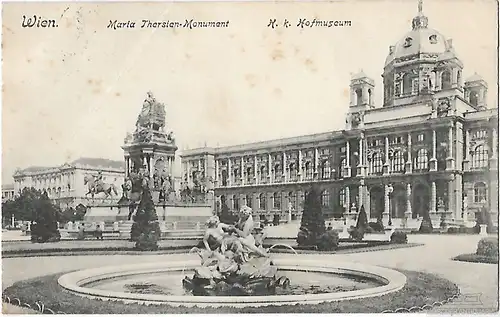 AK Wien. Maria Thersien-Monument. ca. 1903, Postkarte. Ca. 1903, gebraucht, gut