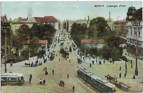 AK Berlin. Leipziger Platz. ca. 1914, Postkarte. Ca. 1914, gebraucht, gut