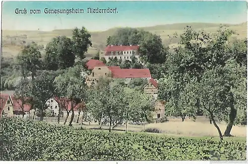 AK Gruß vom Genesungsheim Niederndorf. ca. 1910, Postkarte. Serien Nr, ca. 1910