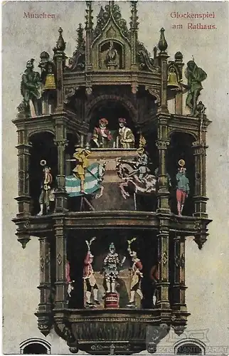 AK München. Glockenspiel am Rathaus. ca. 1927, Postkarte. Ca. 1927, ohne Verlag