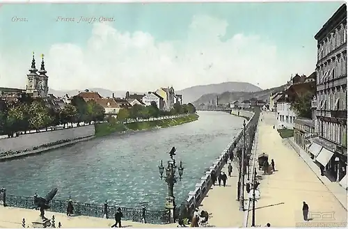 AK Graz. Franz Josefs-Quai. ca. 1910, Postkarte. Serien-Nr, ca. 1910