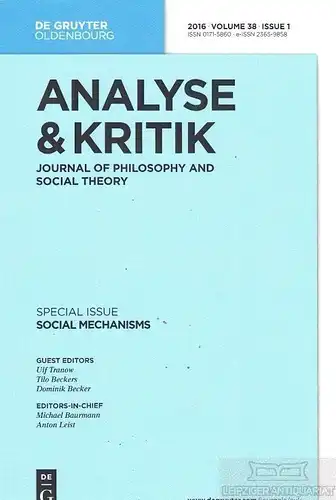 Analyse & Kritik 1/16, Baurmann, Michael / Leist, Anton. 2016, De Guyter