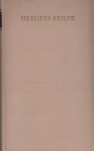 Buch: Herders Briefe, Dobbek, Wilhelm (Hrsg.), 1959, Volksverlag Weimar