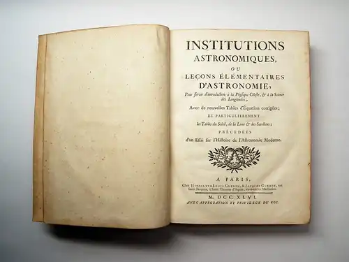 Buch: Institutions Astronomiques, Lemonnier, Pierre-Charles / Keill, John. 1746