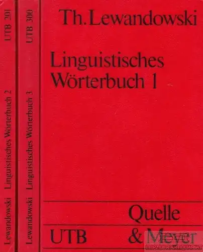 Buch: Linguistisches Wörterbuch 1-3, Lewandowski, Theodor. 3 Bände, 1975