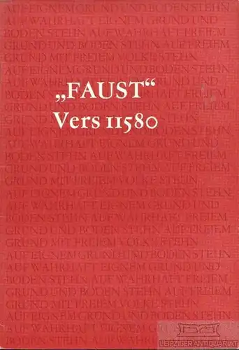 Buch: Faust Vers II 580, Kiese, Herbert. 1975, ohne Verlag, gebraucht, gut