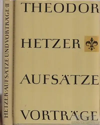 Buch: Aufsätze und Vorträge, Hetzer, Theodor. 2 Bände, 1957, gebraucht, gu 35295