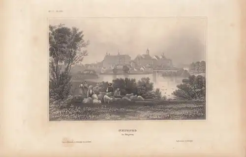 Neuburg in Bayern. aus Meyers Universum, Stahlstich. Kunstgrafik, 1850