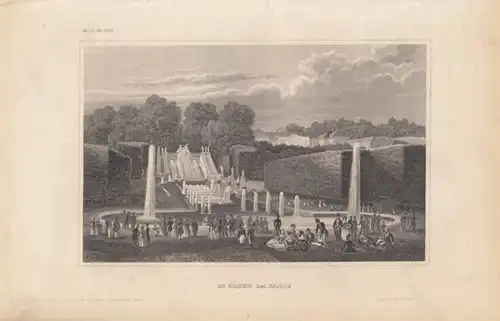 St. Cloud bei Paris. aus Meyers Universum, Stahlstich. Kunstgrafik, 1850