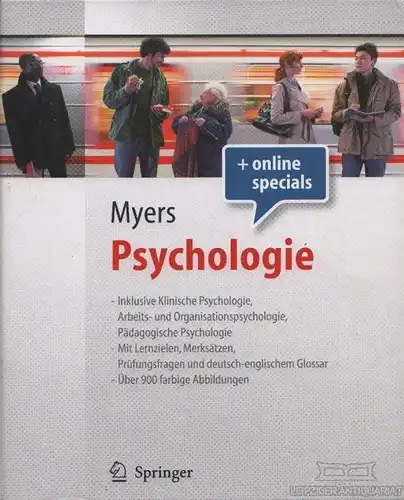 Buch: Psychologie, Myers, David G. 2008, Springer Verlag, gebraucht, gut