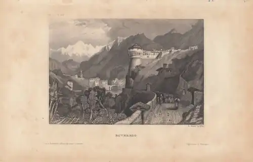 Roveredo. aus Meyers Universum, Stahlstich. Kunstgrafik, 1850, gebraucht, gut