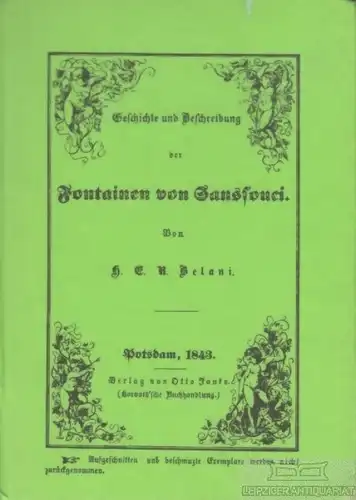 Buch: Geschichte und Beschreibung der Fontainenanlagen in Sanssouci... Belani