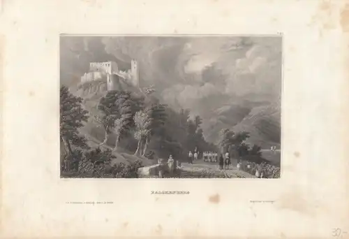 Falckenberg. aus Meyers Universum, Stahlstich. Kunstgrafik, 1850, gebraucht, gut