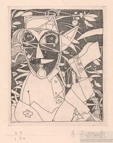 Radierung: ABC, Hussel, Horst. Kunstgrafik, 1989, Kinderbuchverlag, (o.T.)