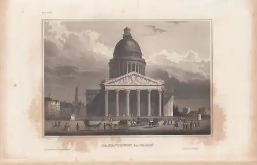 Das Pantheon in Paris. aus Meyers Universum, Stahlstich. Kunstgrafik, 1850