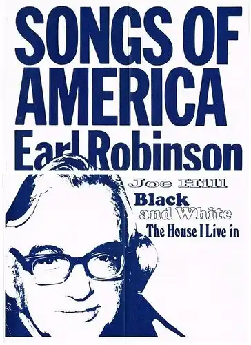 Plakat: Songs of America Earl Robinson. Waalke, Werner, 1973, signiert