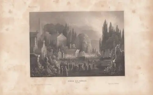 Pere La Chais (Paris). aus Meyers Universum, Stahlstich. Kunstgrafik, 1850