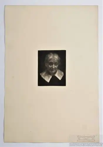 Radierung: Portrait einer alten Dame. Studienkopf, Nachtigal, Maria. Kunstgrafik