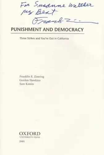 Buch: Punishment and Democracy, Zimring, F. E. / Hawkins, G. / Kamin, S. 2001