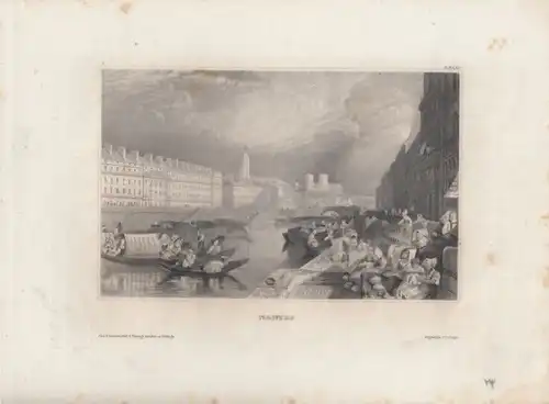 Nantes. aus Meyers Universum, Stahlstich. Kunstgrafik, 1850, gebraucht, gut