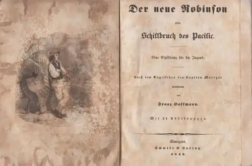 Buch: Der neue Robinson. Marryat, Frederick, 1843, Schmidt & Spring, akzeptabel