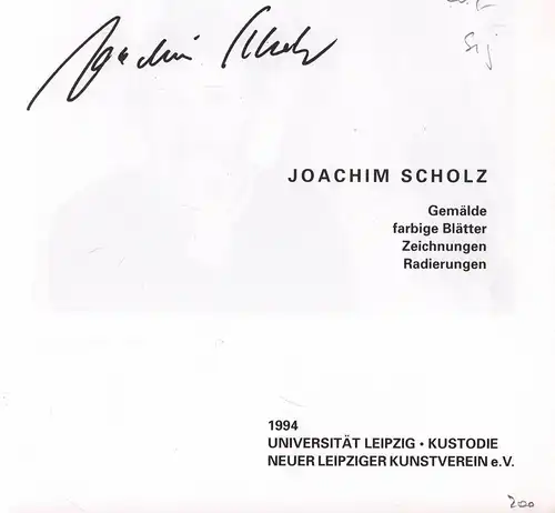 Buch: Joachim Scholz, Behrends, Rainer, 1994, Kustodie der Universität Leipzig