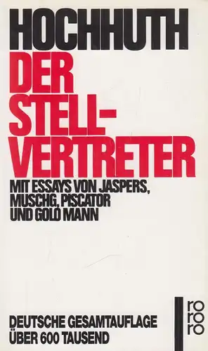 Buch: Der Stellvertreter, Hochhuth, Rolf. Rowohlt Verlag, 1992, gebraucht, gut