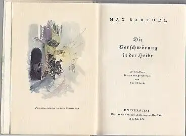 Buch: Die Verschwörung in der Heide, Barthel, Max. 1930, gebraucht, mittelmäßig