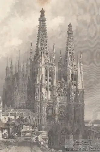 Die Cathedrale in Burgos in Spanien. aus Meyers Universum, Stahlstich. 1850