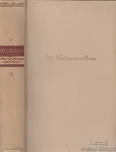 Buch: Die Kartause von Parma, Stendhal. 1952, Insel Verlag, gebraucht, gut