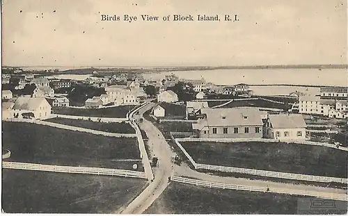 AK Birds Eye View of Block Island. R.I. ca. 1907, Postkarte. Ca. 1907