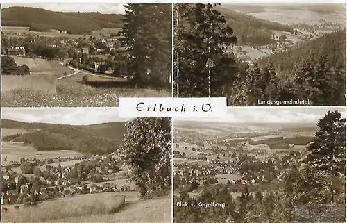 AK Erlbach i. V. Landesgemeindetal. Blick v. Kegelberg. ca. 1909, Postkarte