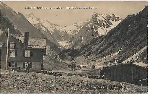 AK Oberstdorf im bayr. Allgäu. Die Spielmannsau. ca. 1923, Postkarte. Serien Nr