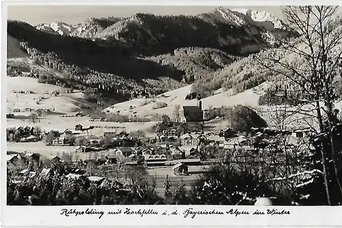 AK Rupolding mit Hochfelln. Bayrische Alpen im Winter. ca. 1938, Postkarte