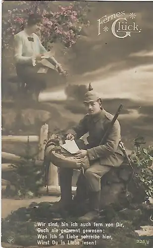 AK Fernes Glück, ca. 1914, Postkarte, gebraucht, gut