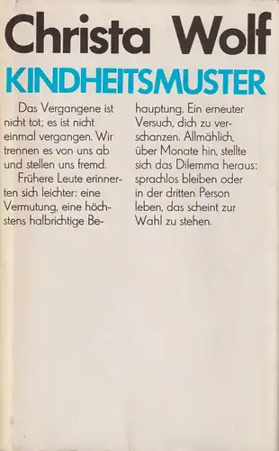 Buch: Kindheitsmuster, Wolf, Christa. 1980, Aufbau Verlag, gebraucht, gut