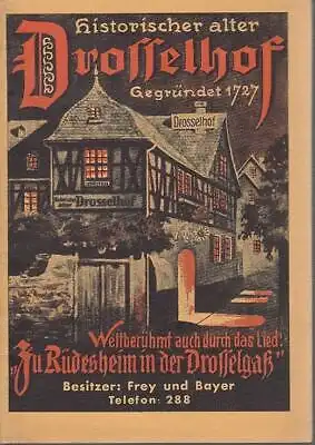 Heft: Historischer alter Drosselhof, Gegründet 1727. Ca. 1930, Eugen Straub