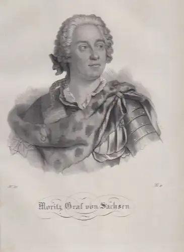 Moritz, Graf von Sachsen (1521-1553), Zimmermann, 1840, Original-Lithographie
