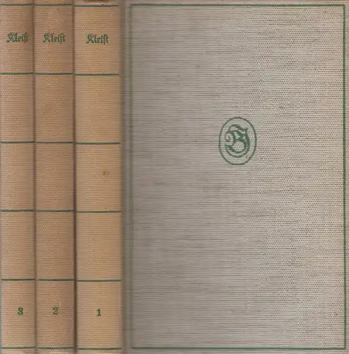 Buch: Heinrich von Kleists Werke, 3 Bände, Bibliographisches Institut
