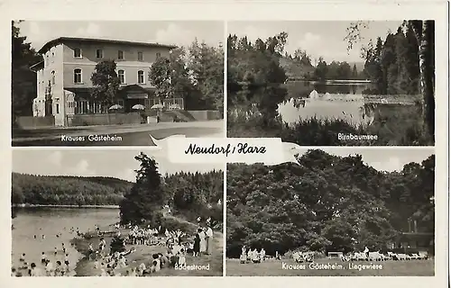 AK Neudorf. Harz. Krauses Gästeheim. Birnbaumsee. ca. 1956, Heldge Verlag, gut