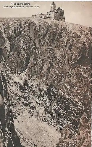 AK Riesengebirge. Schneegrubenbaude. 1490 m.ü.M. ca. 1914, gebraucht, gut