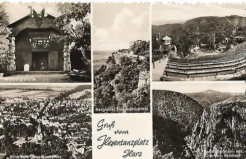 AK Gruß vom Hexentanzplatz Harz. Walpurgishalle. Bergtheater. ca. 1968, gut