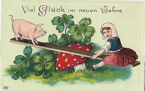 AK Viel Glück im Neuen Jahre. ca. 1912, Postkarte, Neujahr, gebraucht, gut