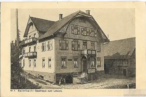 AK Salmbach. Gasthaus zum Löwen. ca. 1918, Postkarte. Ca. 1918, gebraucht, gut