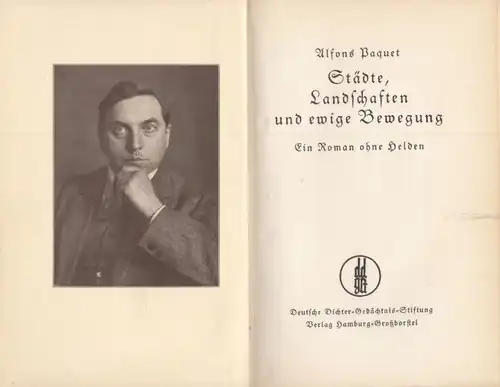 Buch: Städte, Landschaften und ewig Bewegung, Paquet, Alfons. 1927
