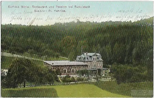 AK Kurhaus Mörla. Restaurant und Pension bei Rudolstadt. Besitzer... Postkarte