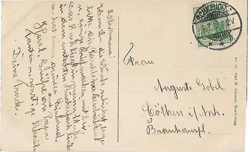 AK Jena. Abbe Denkmal ca. 1912, Postkarte. Serien Nr, ca. 1912, gebraucht, gut